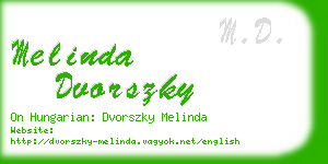melinda dvorszky business card